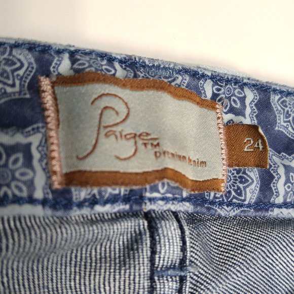 Paige Robertson Mid Rise Relaxed Crop Capri Jeans Women's 24 Stretch A887 - Picture 3 of 7